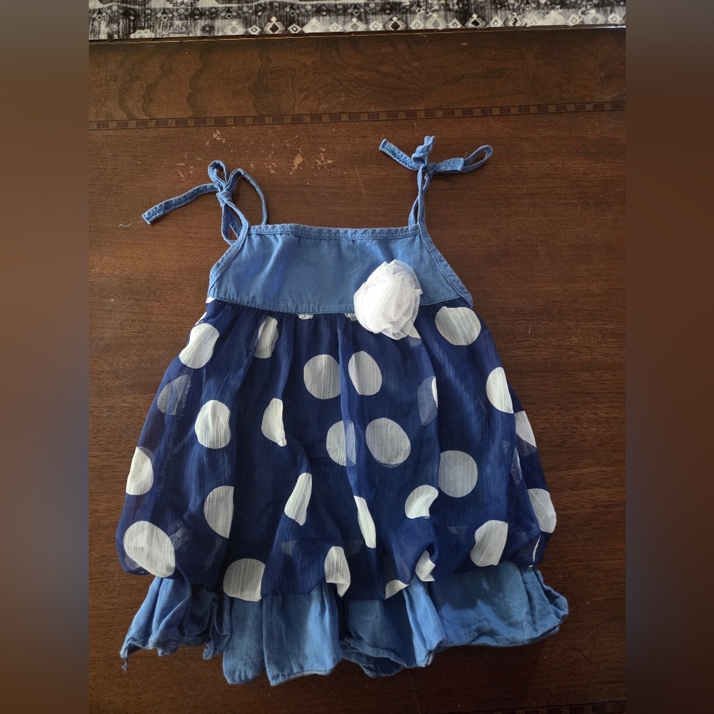 girl 18 month blue spaghetti strap sundress